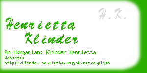 henrietta klinder business card